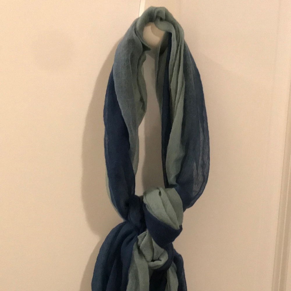 Ombré scarf shades of blue , aqua.